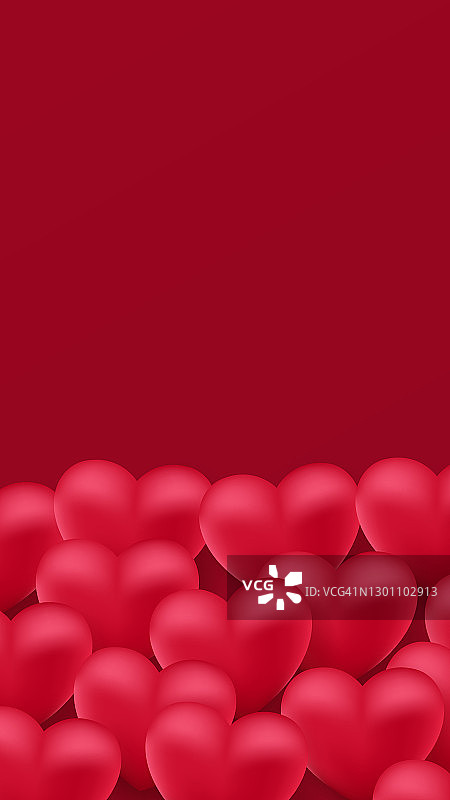 情人节的背景设计与文字空间使用红色和白色的心形颜色。图片素材