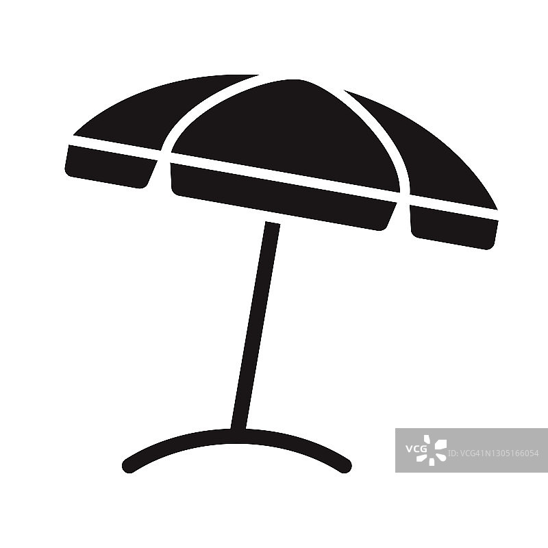 沙滩伞旅行符号图标图片素材