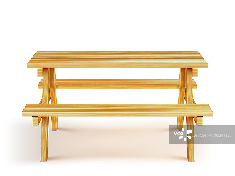 木制的野餐桌，长凳，木制家具图片素材