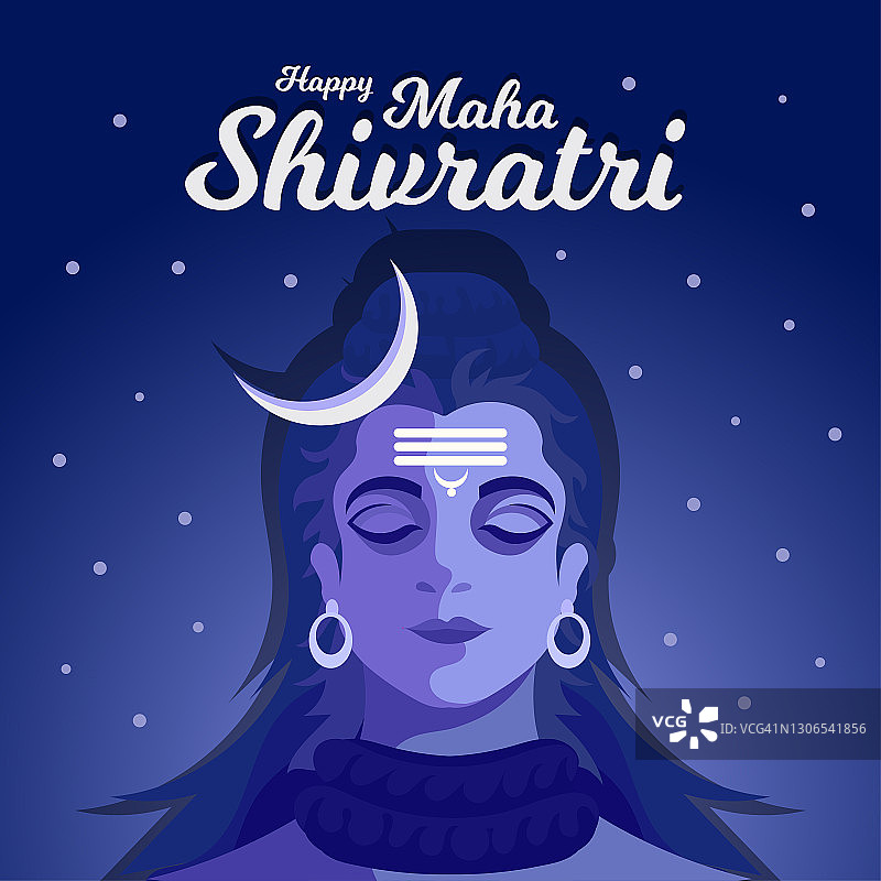Happy Maha Shivratri海报，主Shiva, Bhagwan Mahadev插图向量图片素材