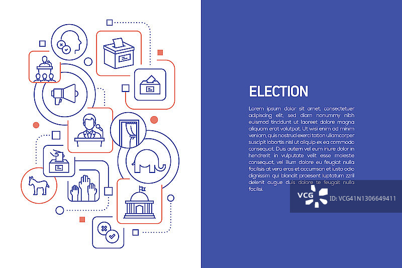 选举概念，向量插图的选举与图标图片素材