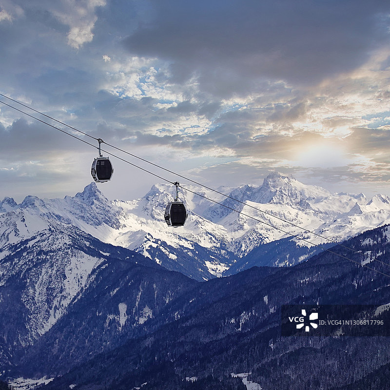 在奥地利圣安东滑雪图片素材