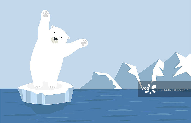 北极有北极熊的北极景观图片素材