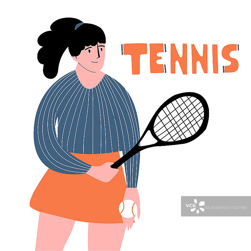 打网球的女人图片素材