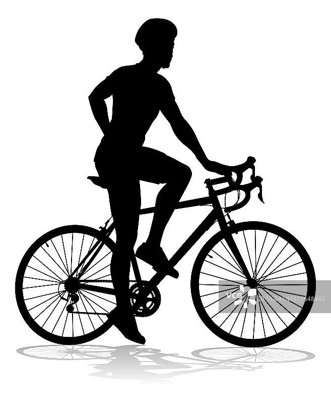 自行车和骑自行车的剪影图片素材
