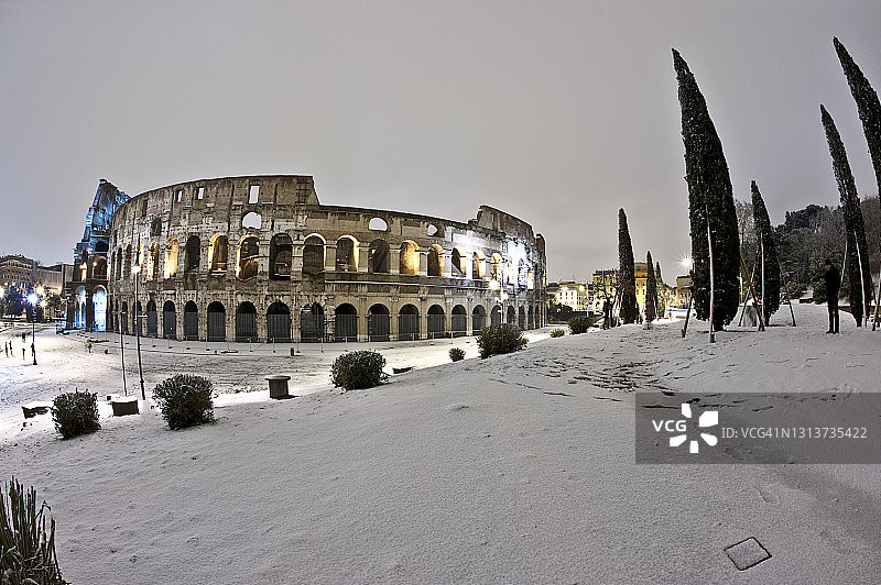 罗马，永恒之城，在暴风雪中图片素材