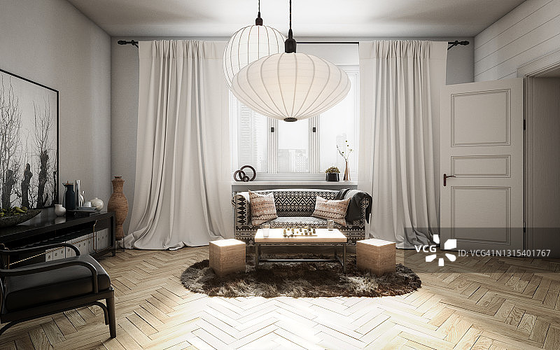 斯堪的纳维亚风格的客厅图片素材