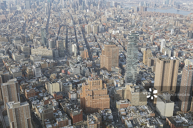 纽约市，曼哈顿，鸟瞰图图片素材