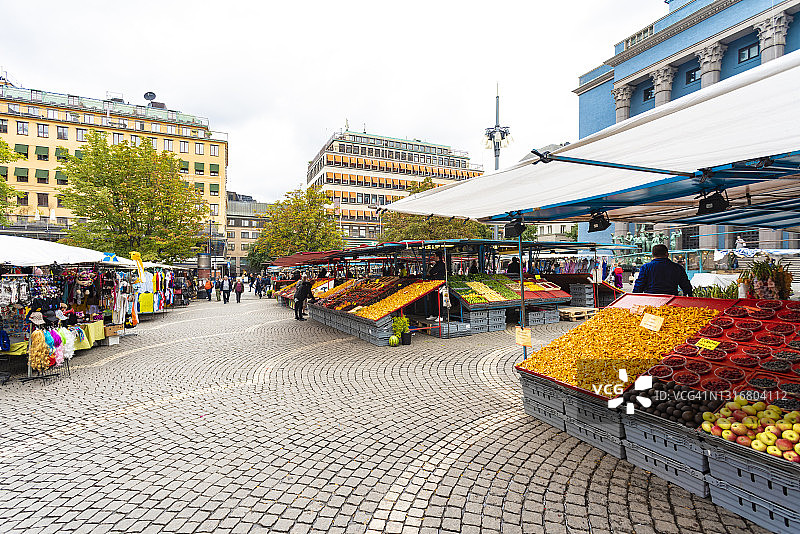瑞典，索德曼兰，斯德哥尔摩，城市广场市场图片素材