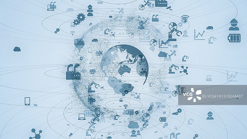 全球通信网络概念。全球业务。工业技术。图片素材