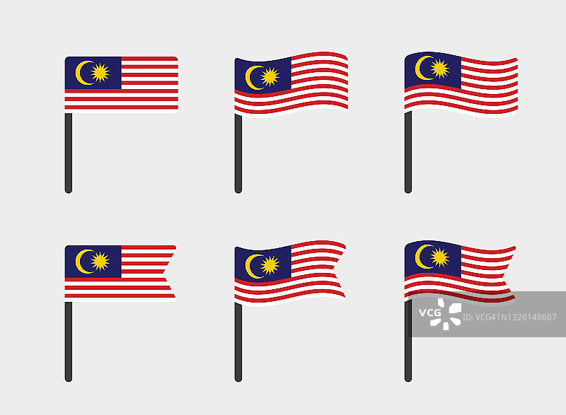 马来西亚国旗图标集，象征着马来西亚国旗图片素材