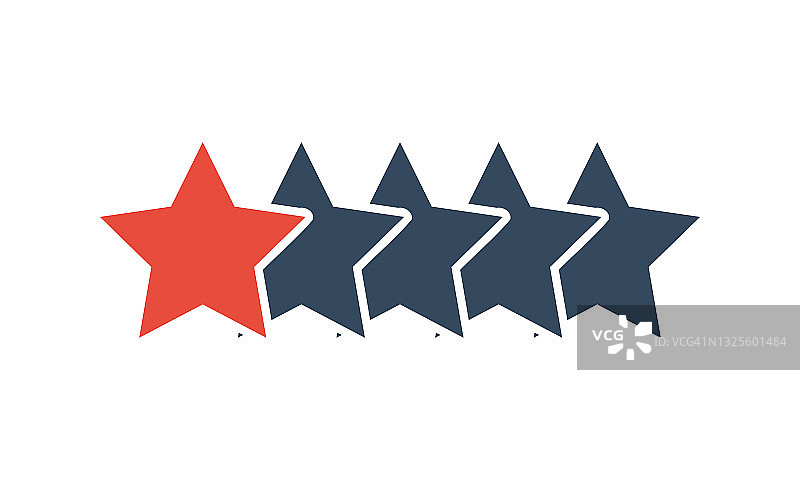 5星矢量图标，客户产品评级或反馈图片素材