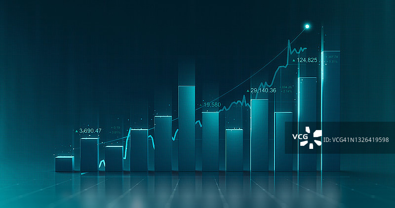 业务数据图表图表和增长财务图表报告信息未来财务背景与股票市场经济信息图表模板。图片素材