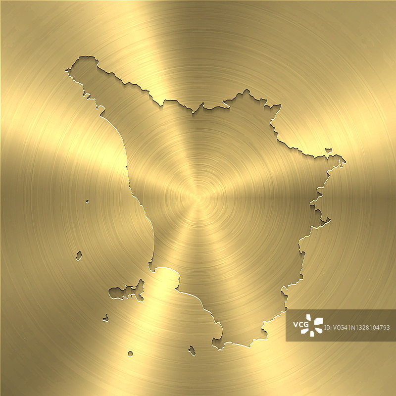 托斯卡纳地图上的黄金背景-圆形拉丝金属纹理图片素材
