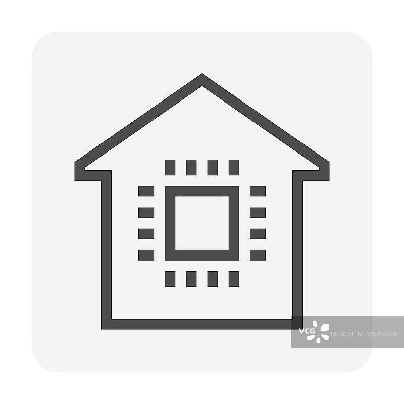 智能家居或家居自动化矢量图标设计。48x48像素完美和可编辑的描边。图片素材