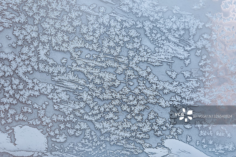 抽象的冬季背景，结霜的窗户图片素材