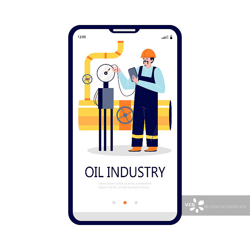 油工检查控制工业设备的开机手机页面图片素材