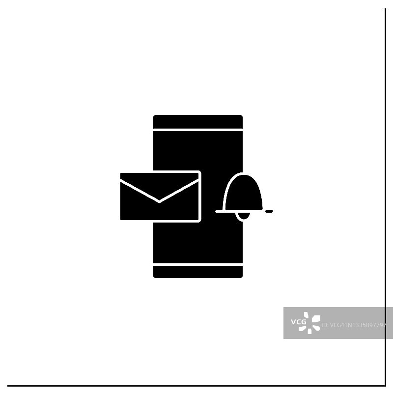 电子邮件警告字形图标图片素材