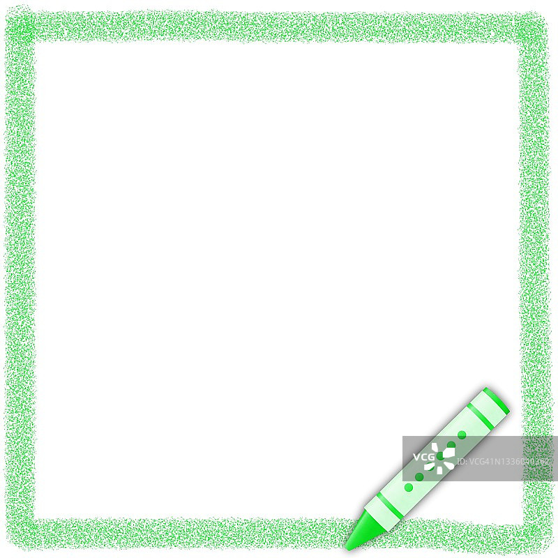 蜡笔绿色方形框架图片素材