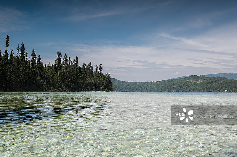 美丽的约翰逊湖附近的Kamloops，在BC的夏天图片素材