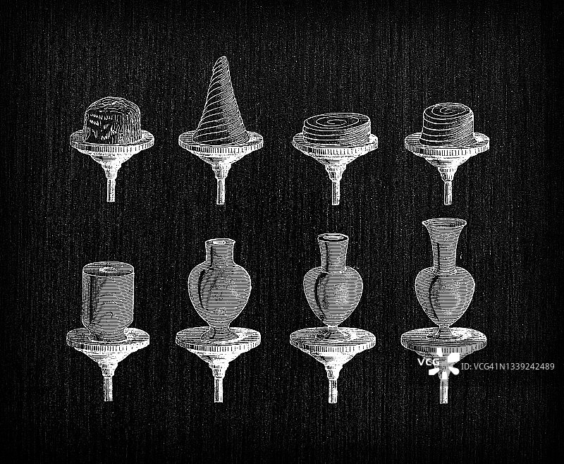古董插图雕刻制造行业:花瓶、陶器、瓷器行业图片素材