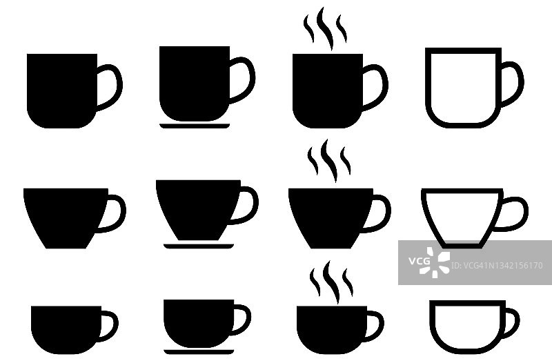 咖啡杯图标。矢量图图片素材