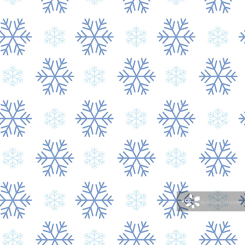圣诞节，新年，节日无缝图案与彩绘的雪花图片素材