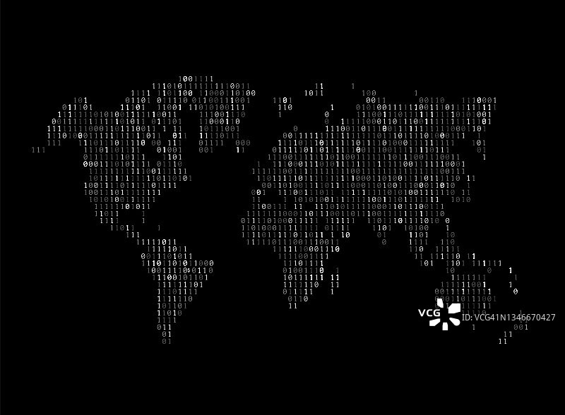 世界地图二进制码图片素材
