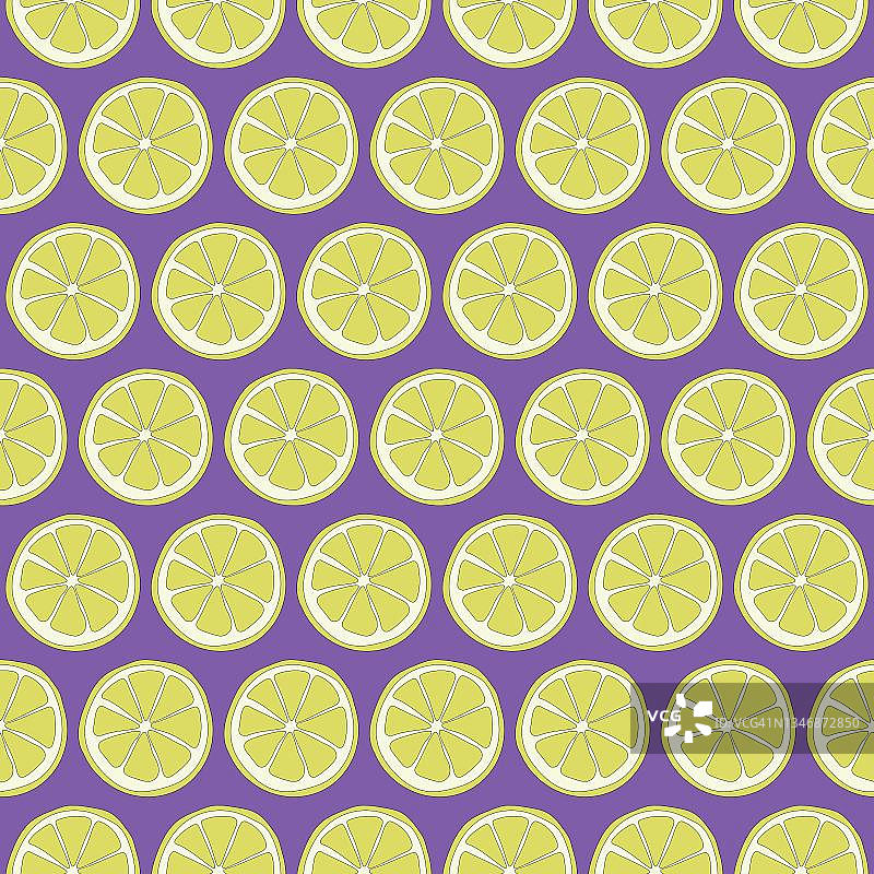 无缝图案柠檬紫图片素材