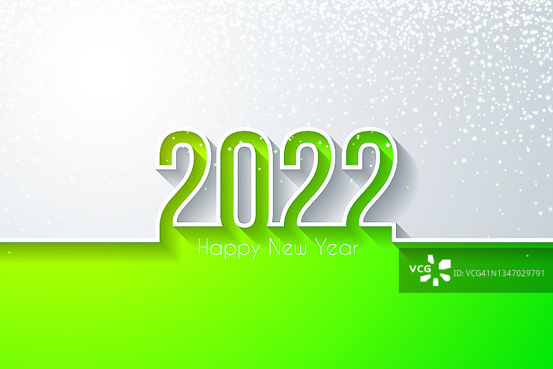 祝2022年新年快乐，金色闪光-白色背景图片素材