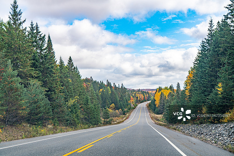加拿大安大略省阿尔冈昆省公园，秋天的色彩图片素材