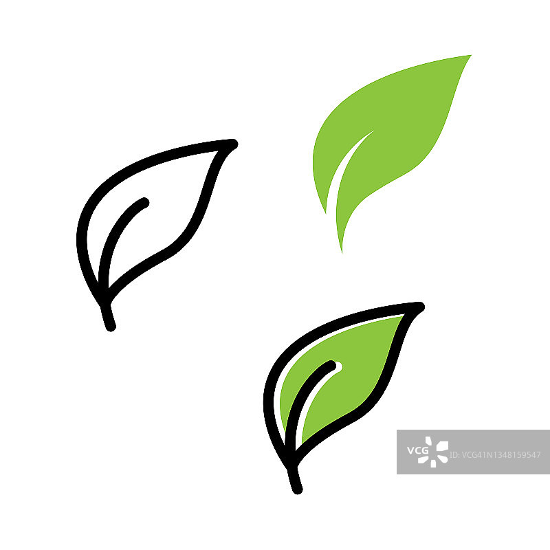 绿叶生态矢量图标标志图片素材