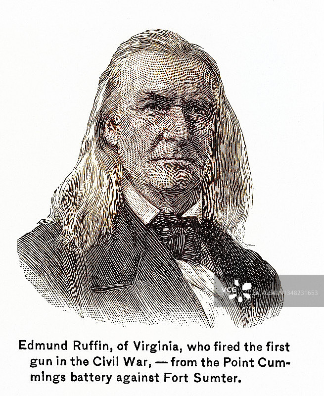 埃德蒙·鲁芬的肖像，弗吉尼亚州的种植园主，他在1823年到1827年担任弗吉尼亚州参议员图片素材
