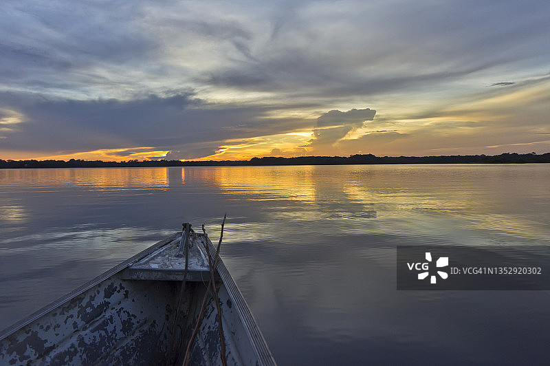 亚马逊河，日落景观，巴西，南美图片素材
