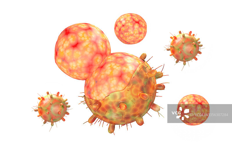 欧米克隆:冠状病毒或covid-19的新变种。计算机生成的概念图像。图片素材