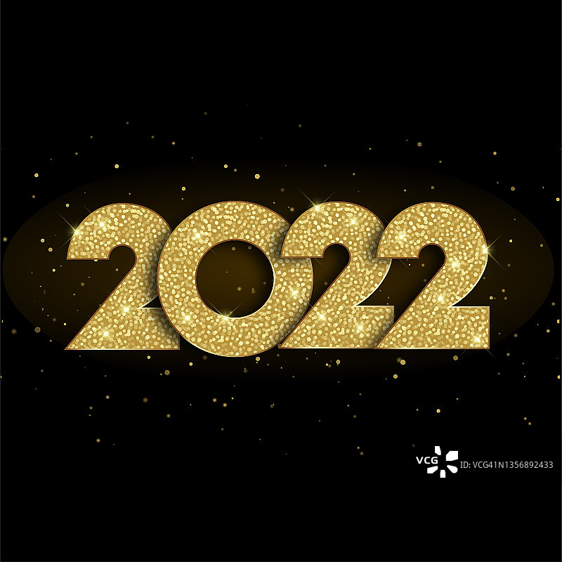 2022年金字贺卡设计新年快乐。向量。图片素材