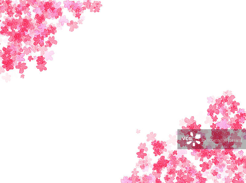 用水彩画的樱花背景。框架。图片素材