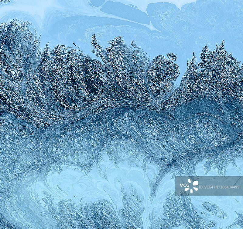 蓝色流体扭曲波流动液体抽象背景图片素材