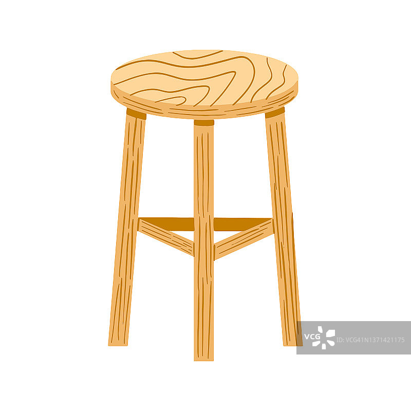 木制圆椅插图图片素材