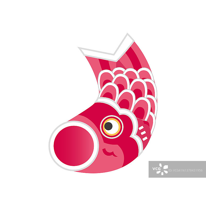 红色鲤鱼流光游泳的插图图片素材