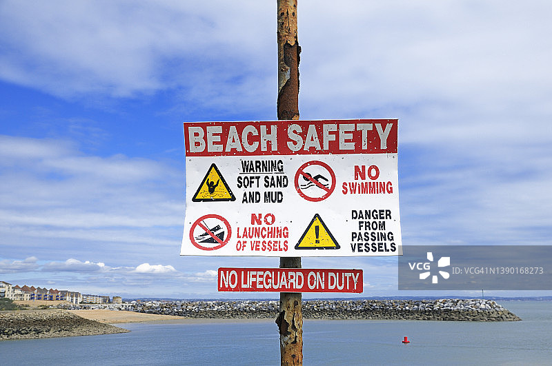 海滩安全标志图片素材