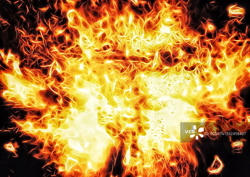 火焰猛烈爆炸的插图图片素材