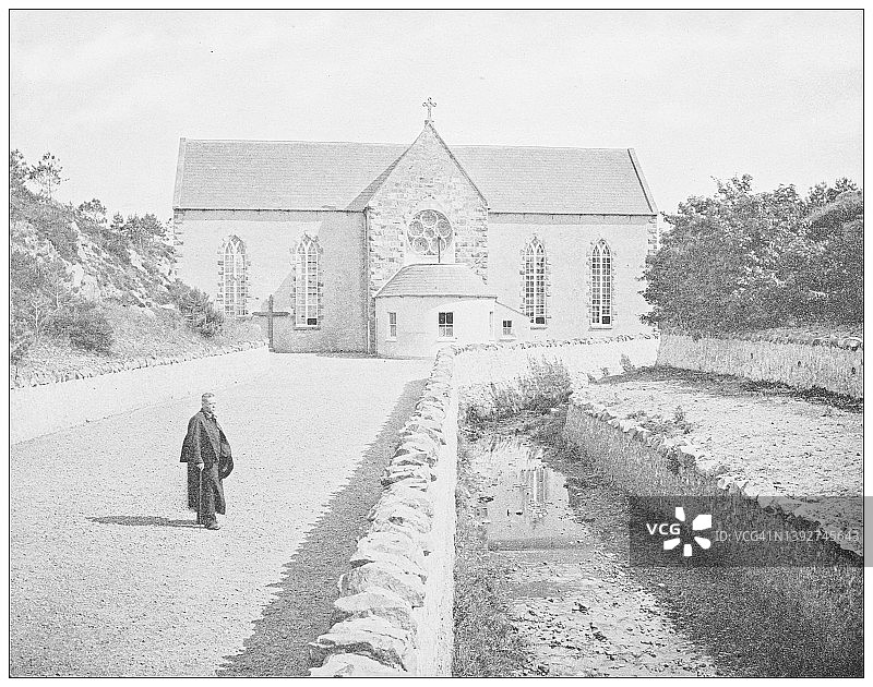爱尔兰古董照片:多尼戈尔郡德里贝格教堂图片素材