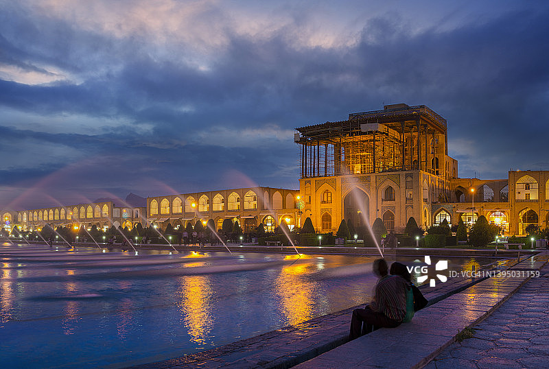伊斯法罕Naqsh-i Jahan广场。伊朗。图片素材