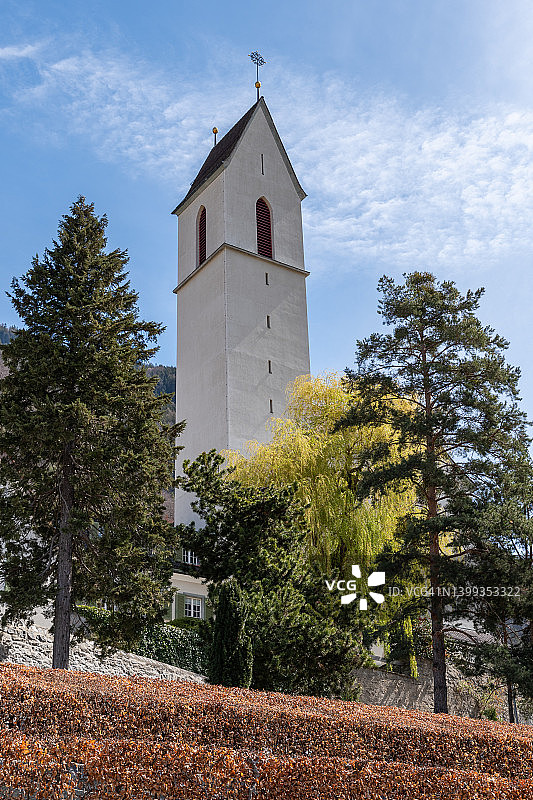 瑞士丘尔的圣卢兹教堂图片素材