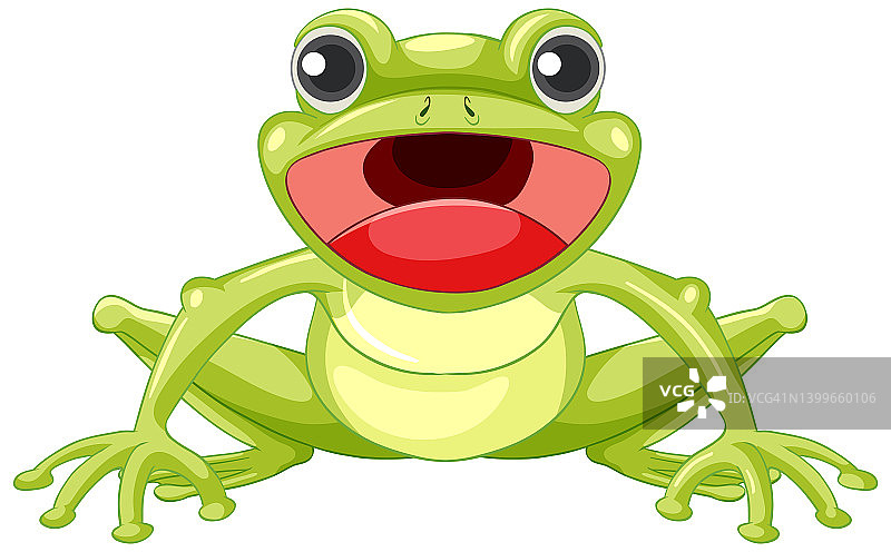 可爱的绿色青蛙卡通人物图片素材