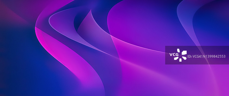 超宽抽象紫色3D背景图片素材