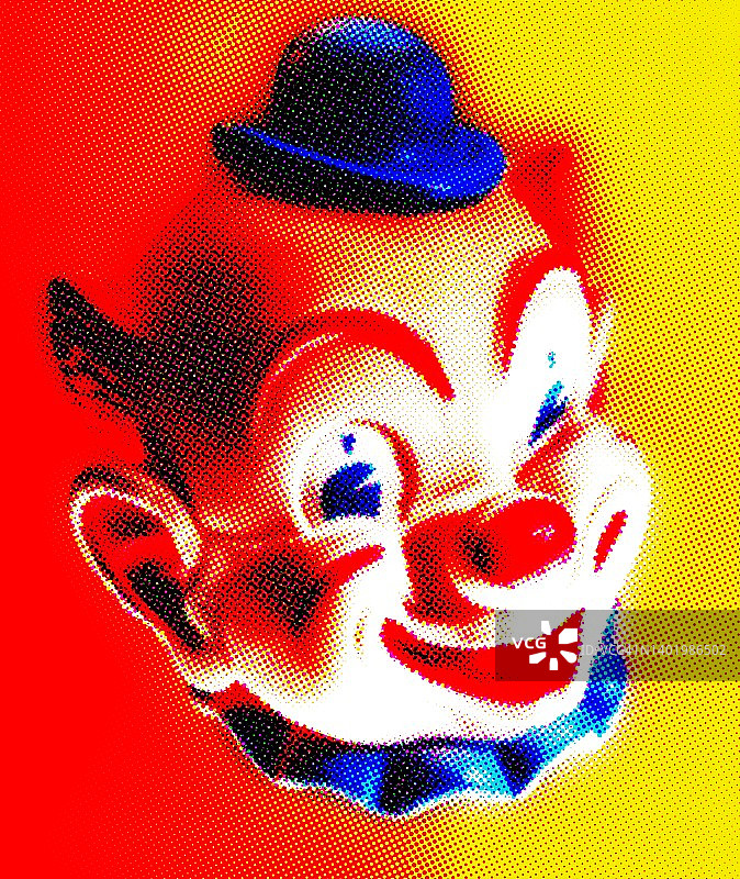 微笑的小丑戴着小帽子图片素材