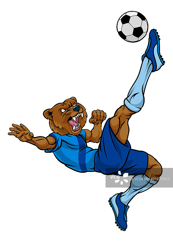 熊足球足球运动员动物体育吉祥物图片素材