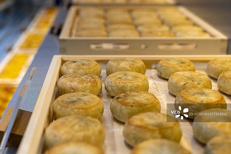 面包店里中国传统点心的特写图片素材
